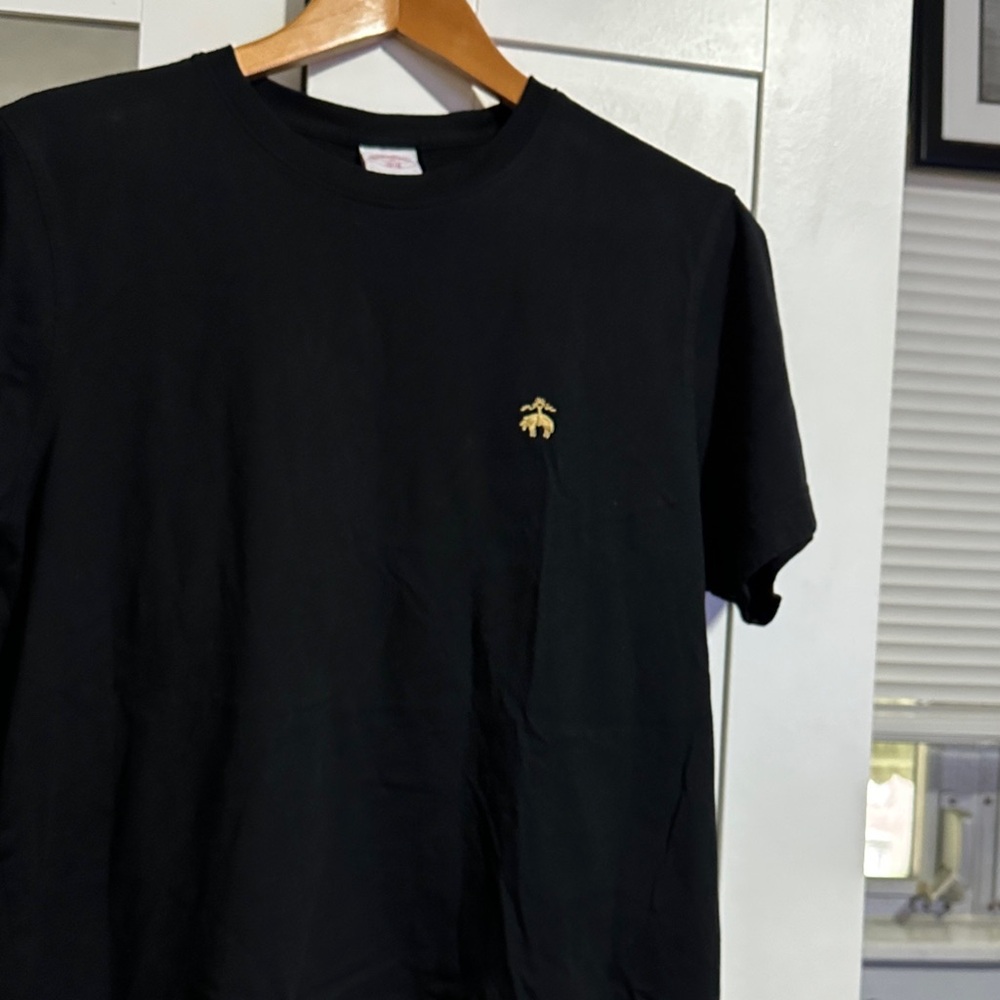 Brooks Brothers Black Tee with Gold Emblem